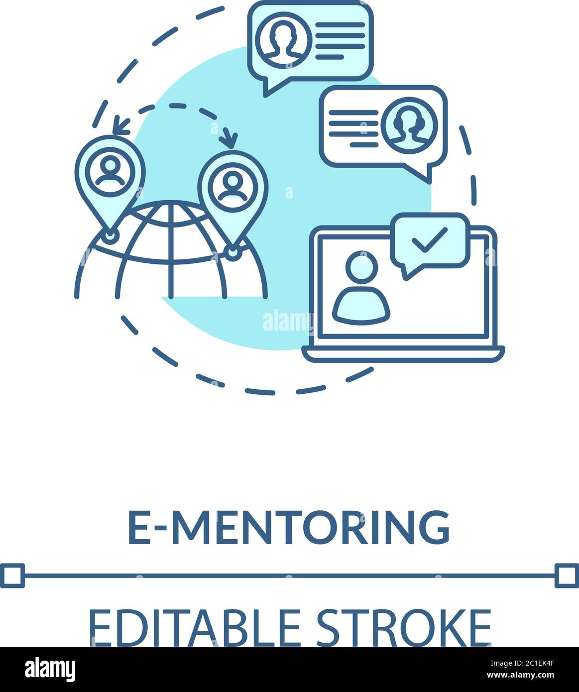 E mentoring concept icon Stock Vector