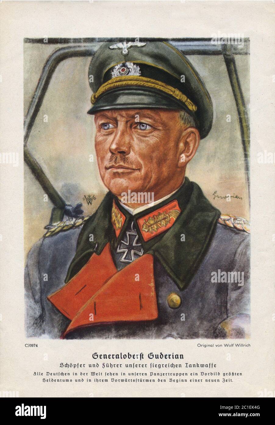 Heinz Wilhelm Guderian (1888 – 1954) was a German general during World War II who, after the war, became a successful memoirist. An early pioneer and Stock Photo