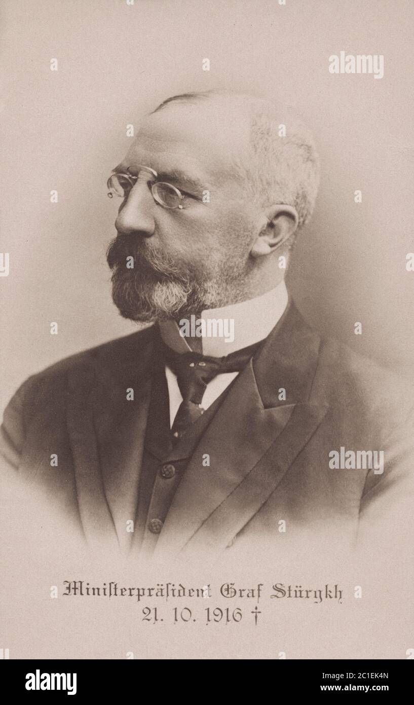 Karl von Stürgkh (1859 – 1916) was an Austrian politician and Minister-President of Cisleithania during the 1914 July Crisis that led to the outbreak Stock Photo