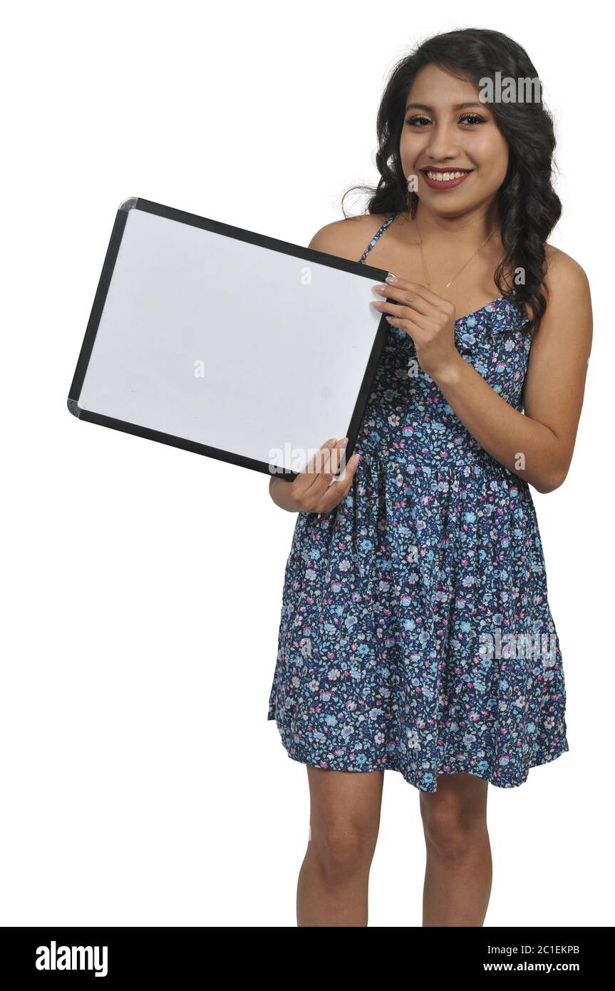 Woman Holding a Blank Sign Stock Photo