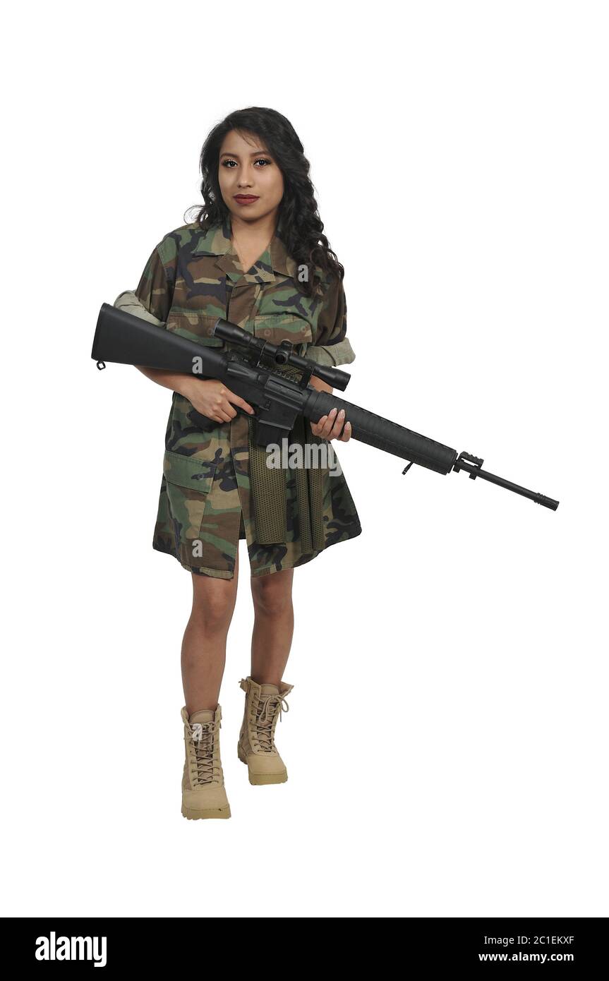 Young Woman Soldier Stock Photo