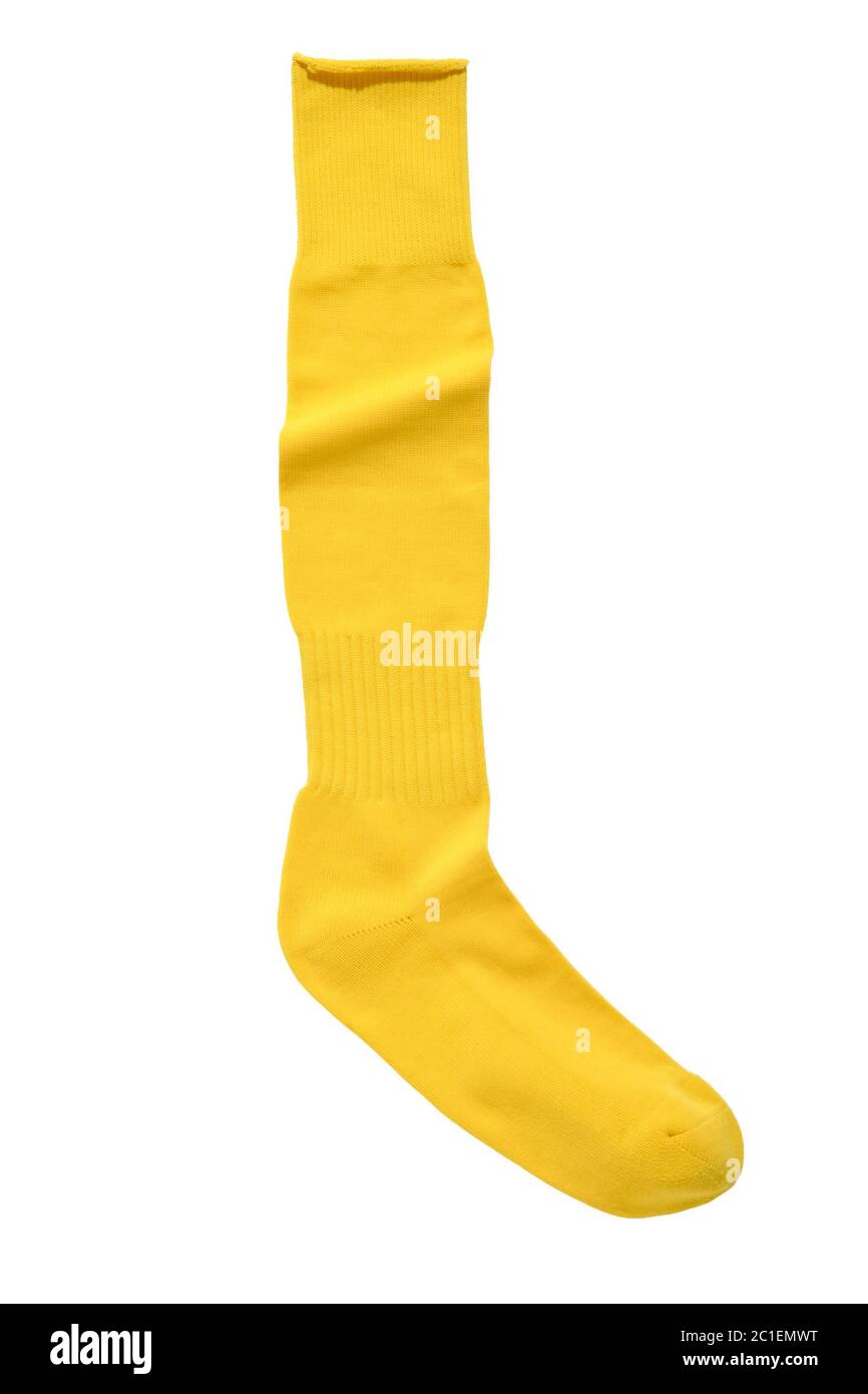 yellow sock isolated on white background Stock Photo Alamy