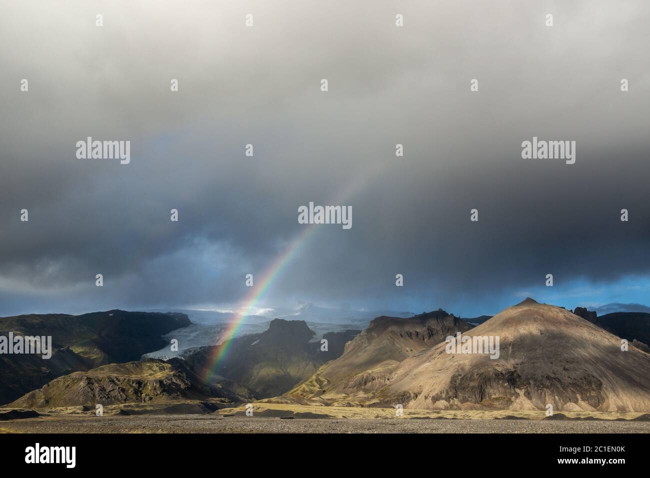 Iceland VatnajÃ¶kull Glacier Rainbow Stock Photo