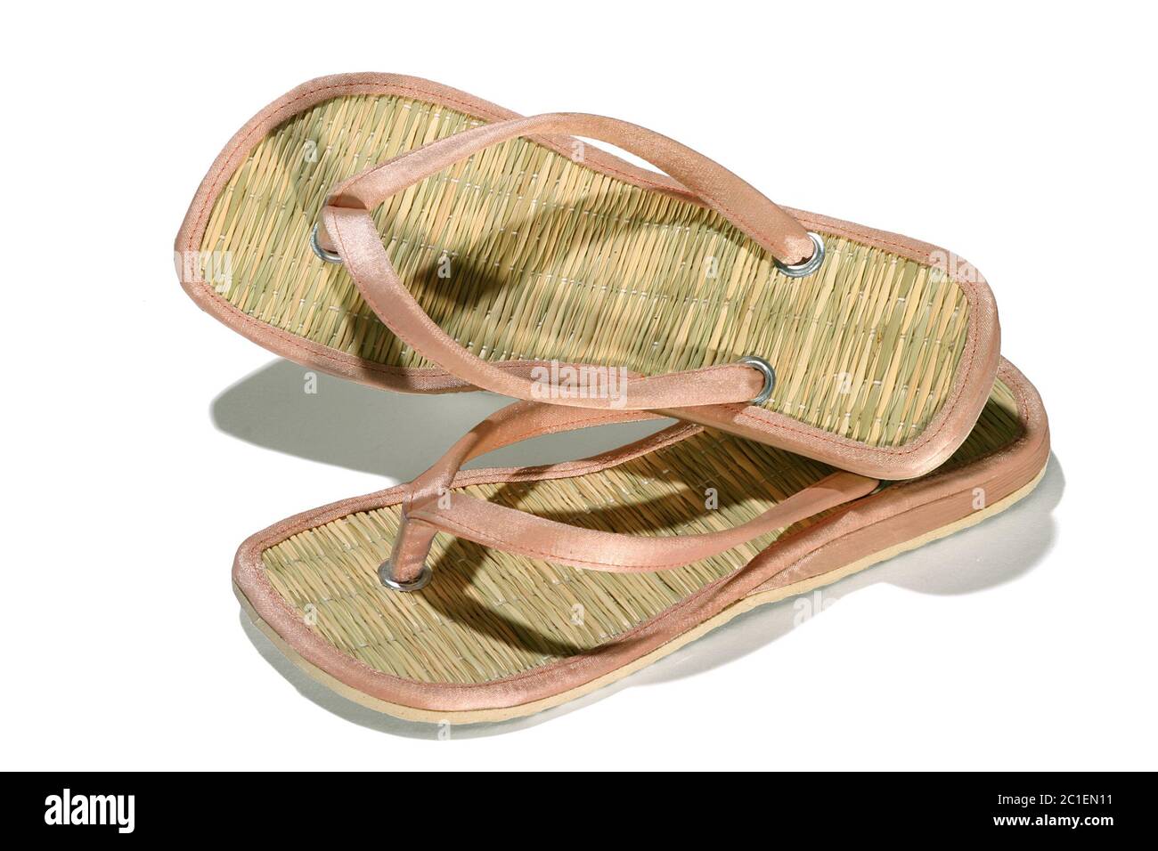 handmade flip flops isolated on white Stock Photo - Alamy