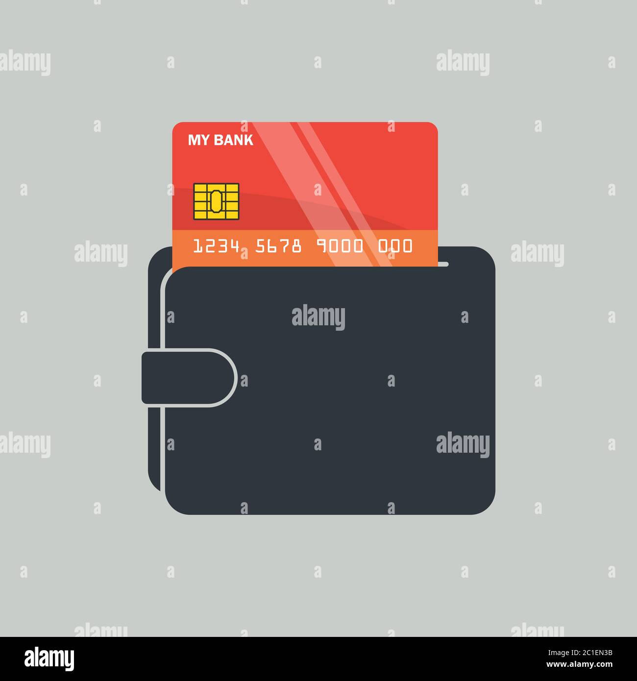 credit card in wallet business concept. vector illustration Stock ...