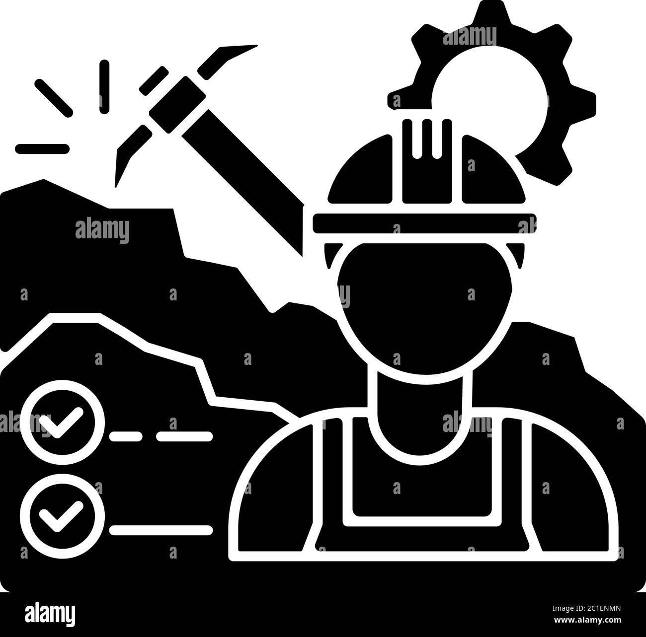 Mining engineer black glyph icon Stock Vector Image & Art - Alamy