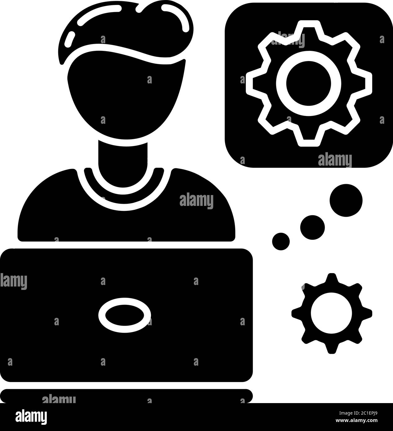 Computer engineer black glyph icon Stock Vector Image & Art - Alamy