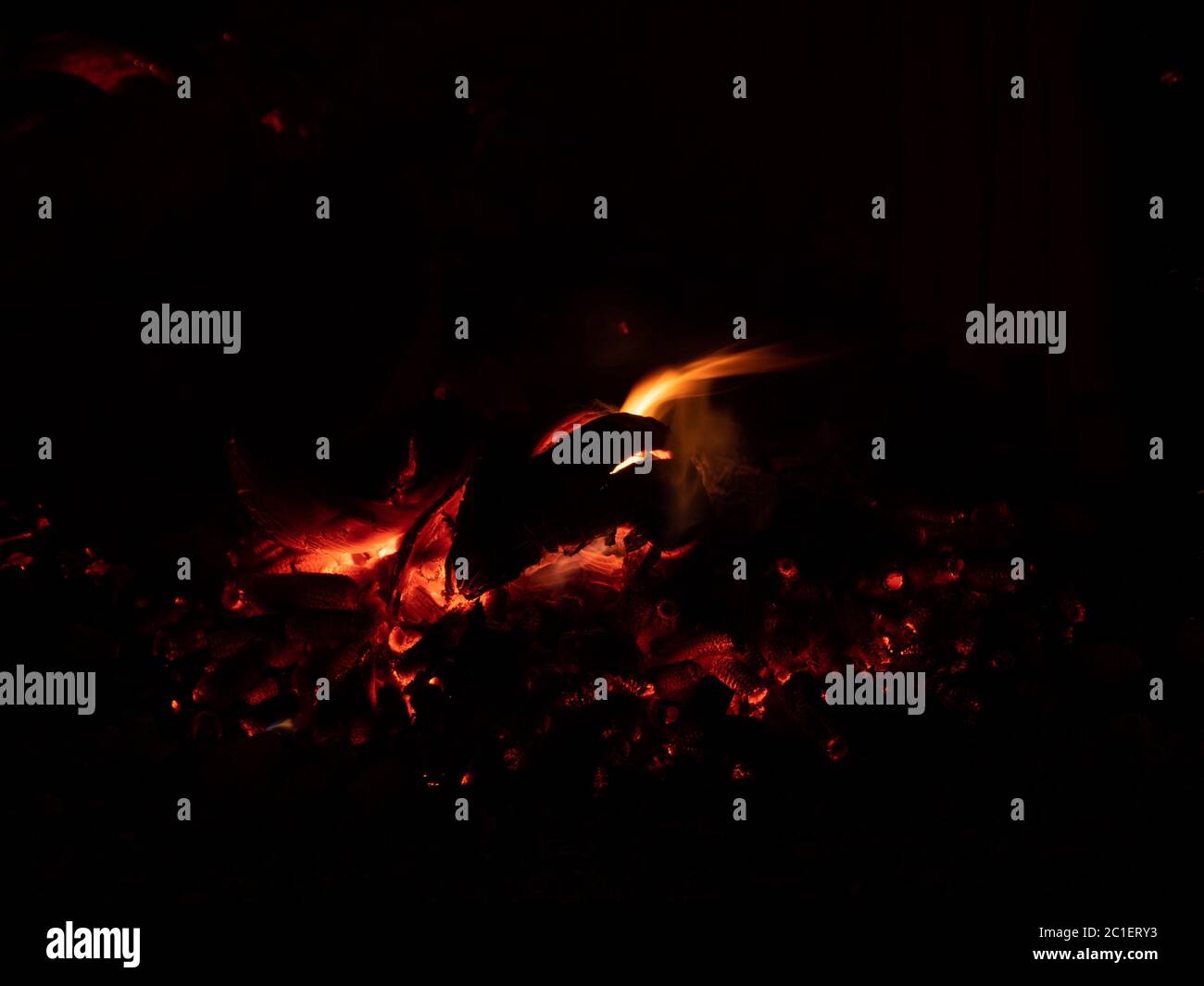 Burning charcoal, Fire, Flame at night Stock Photo Alamy