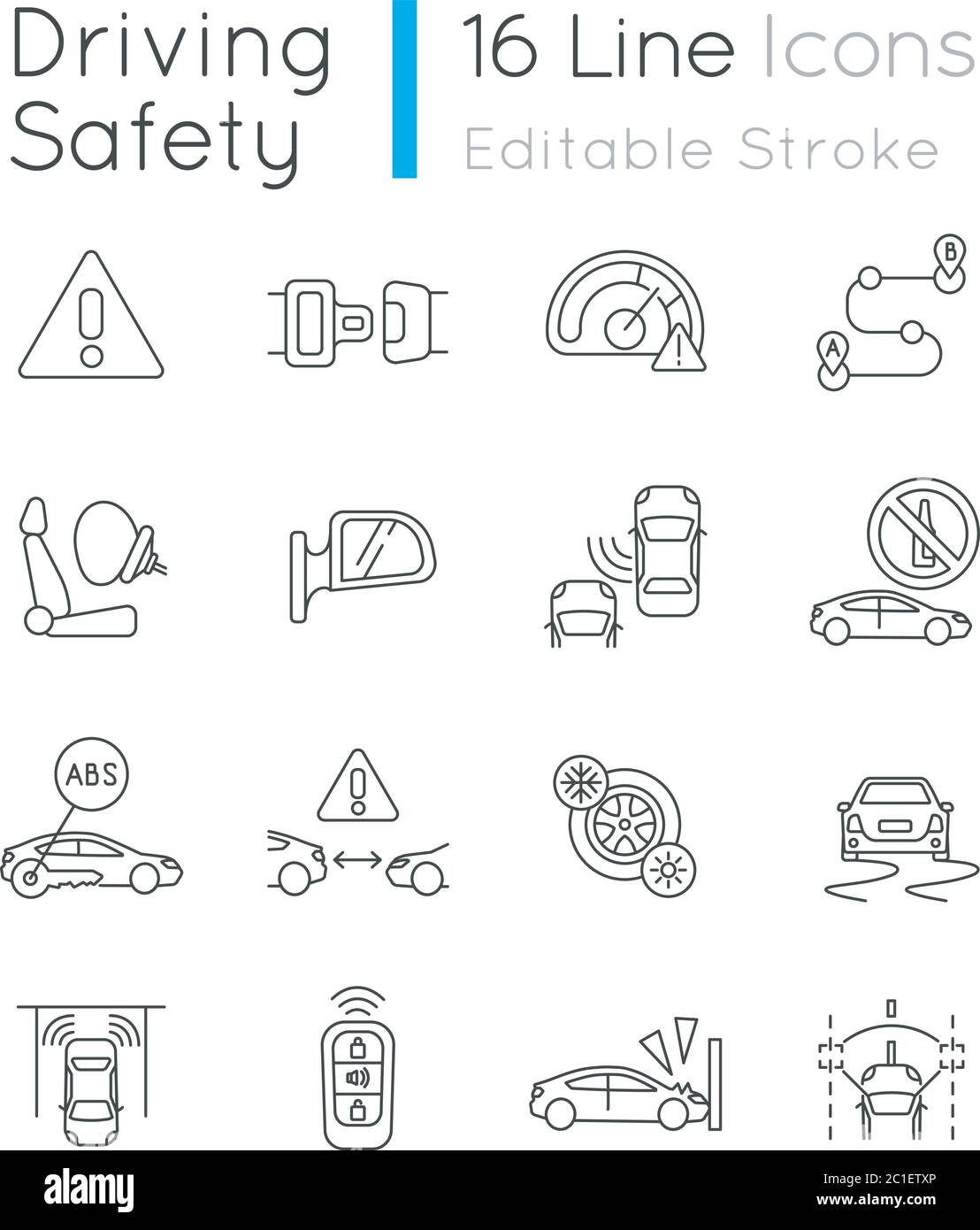 Risk control icons bundle hi-res stock photography and images - Alamy