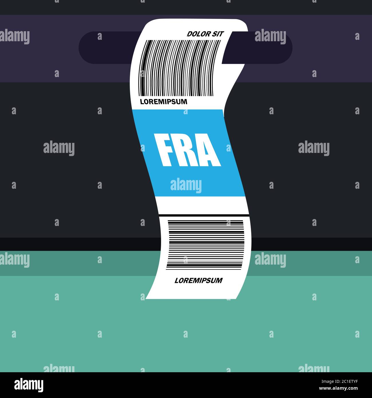 luggage tag label on suitcase with frankfurt germany country code and