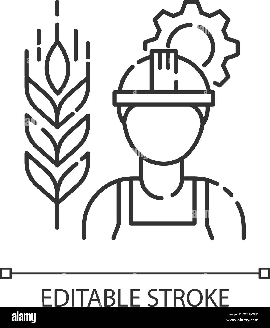 Agricultural engineer pixel perfect linear icon Stock Vector Image ...