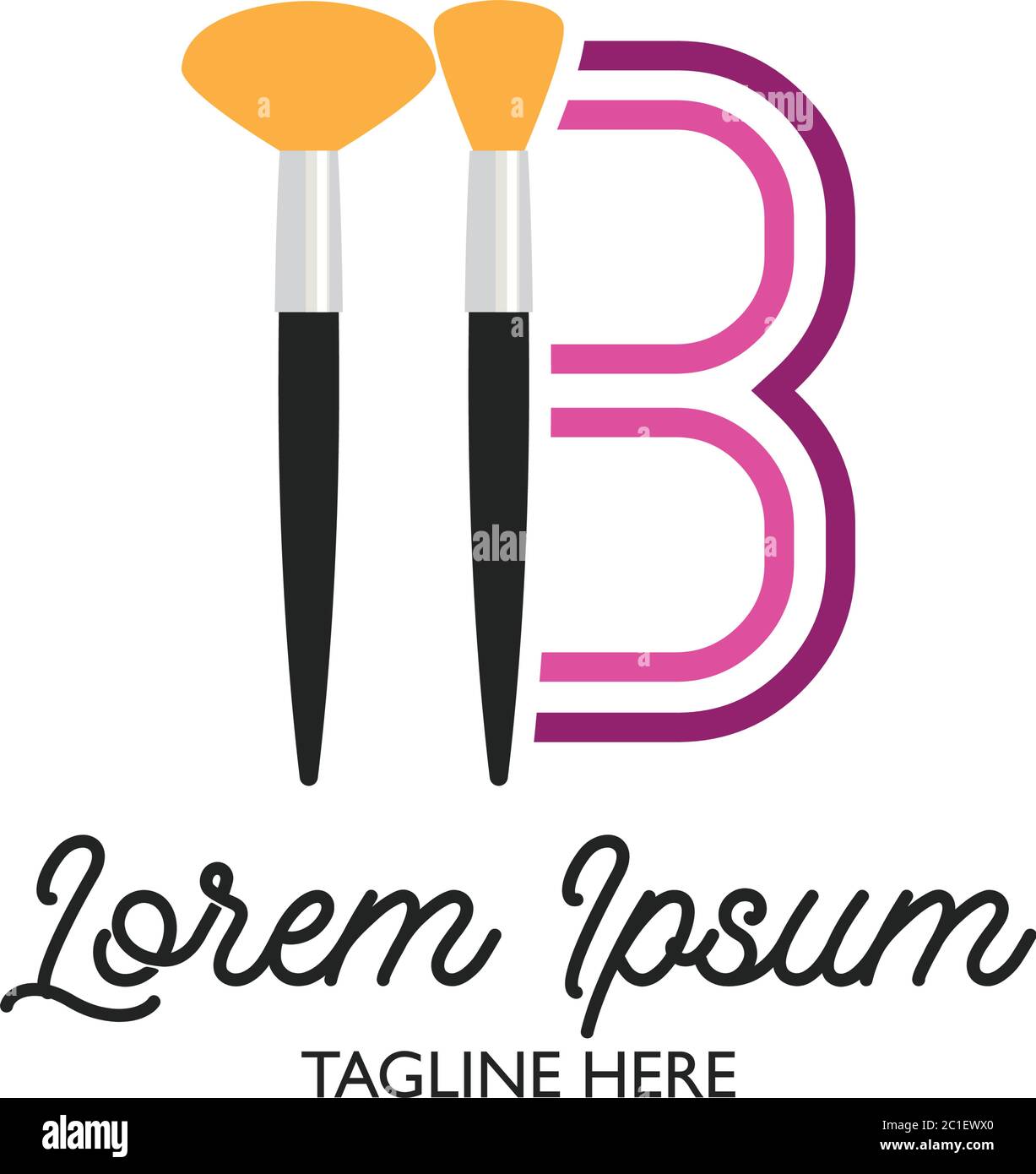 Beautician Logo With B Alphabet And Text Space For Your Slogan ...