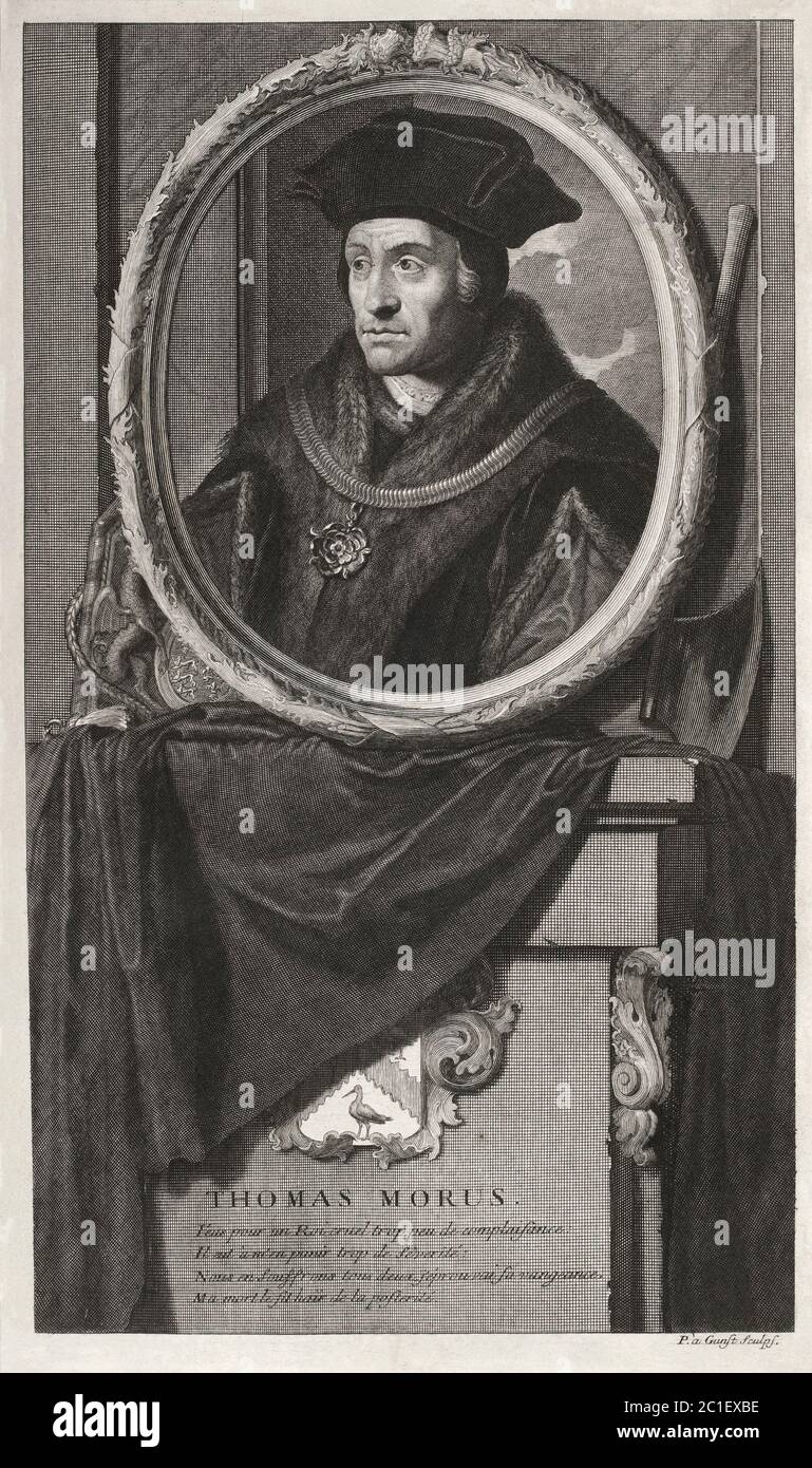 Sir Thomas More (1478 – 1535), venerated in the Catholic Church as Saint Thomas More, was an English lawyer, social philosopher, author, statesman, an Stock Photo