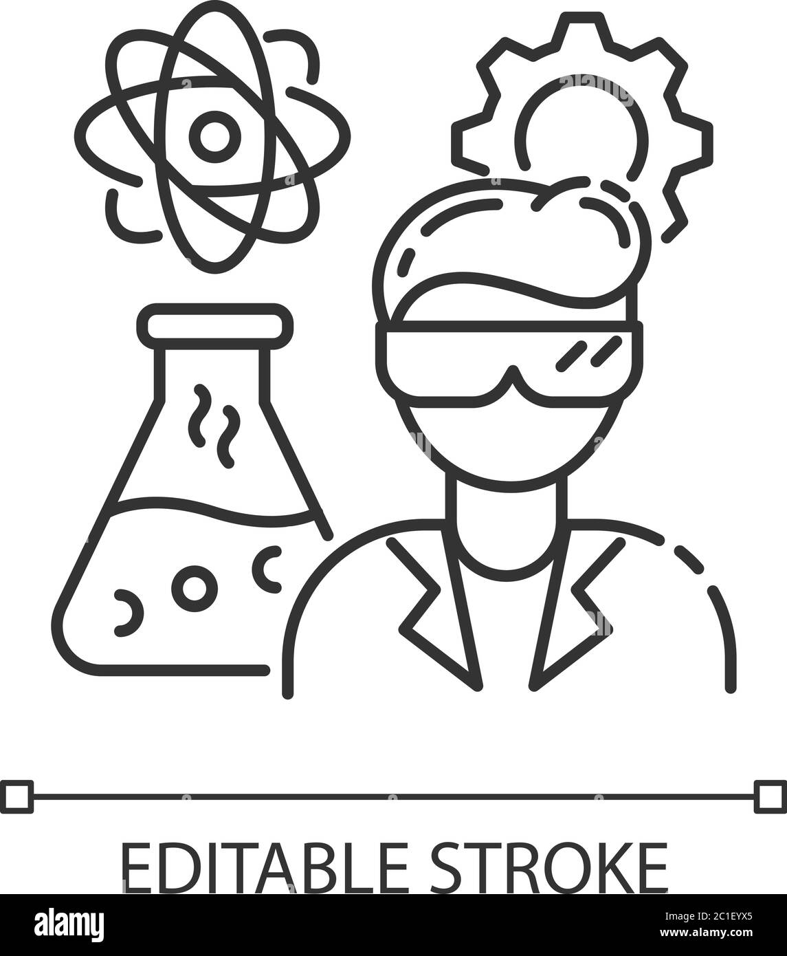 Chemical engineer pixel perfect linear icon Stock Vector Image & Art ...