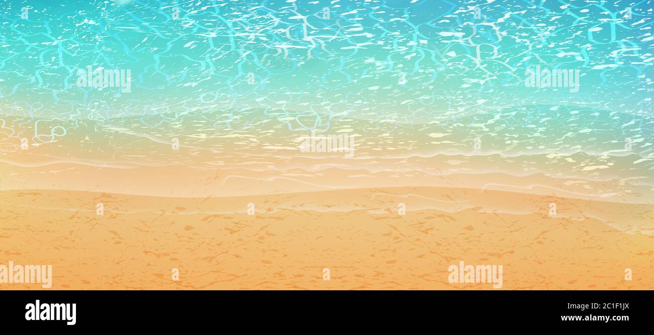 Summer sea beach top view with waves and foam Stock Vector Image & Art ...