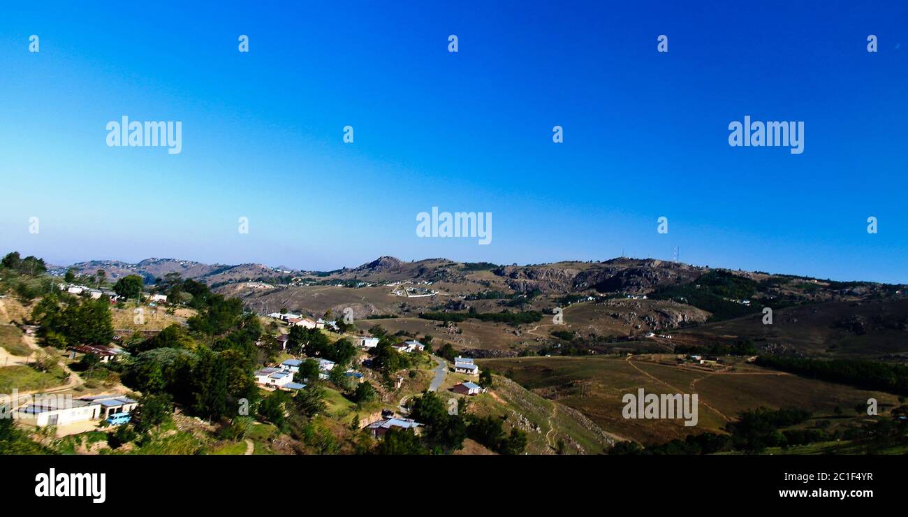 aerial panoramic view to Mbabane, Swaziland Stock Photo