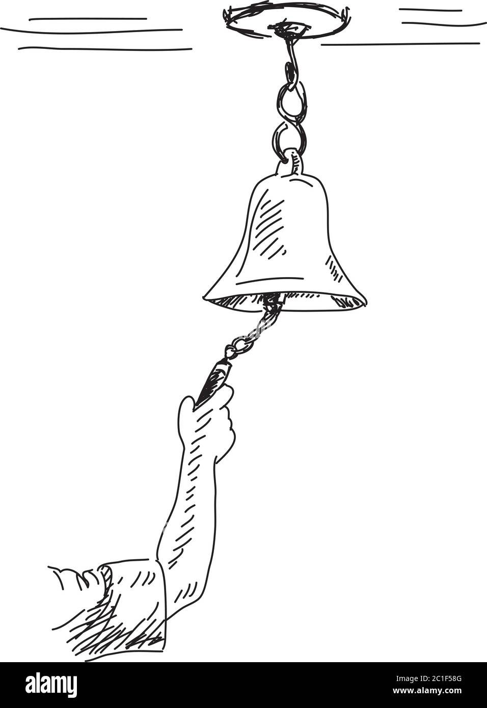 Line drawing cartoon brass bell Line drawing cartoon of a brass bell   CanStock