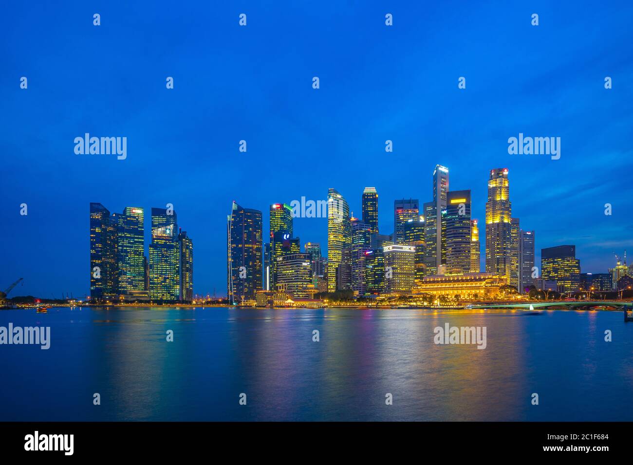 Singapore night view marina bay hi-res stock photography and images - Alamy