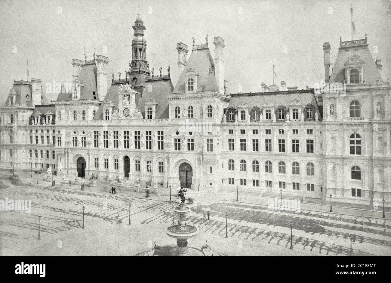 City Hall. Paris. France.  Rebuilt in 1874-1882 by Ballu and Deperthes. Stock Photo