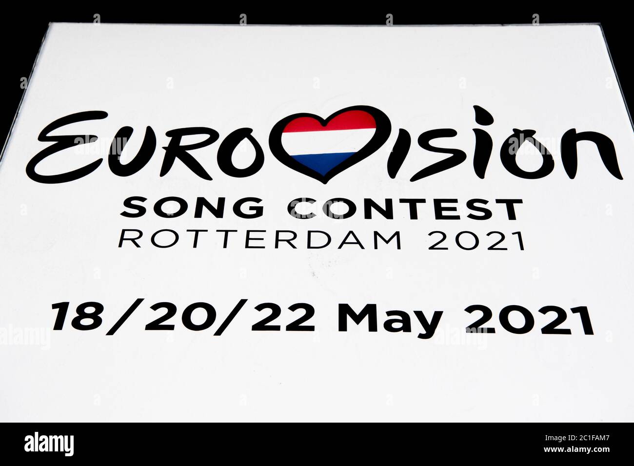 The reveal of the new date for the Eurovision Song Contest 2021 in front of  Rotterdam Ahoy.The Eurovision Song Contest in 2021 will take place in the  third week of May. The