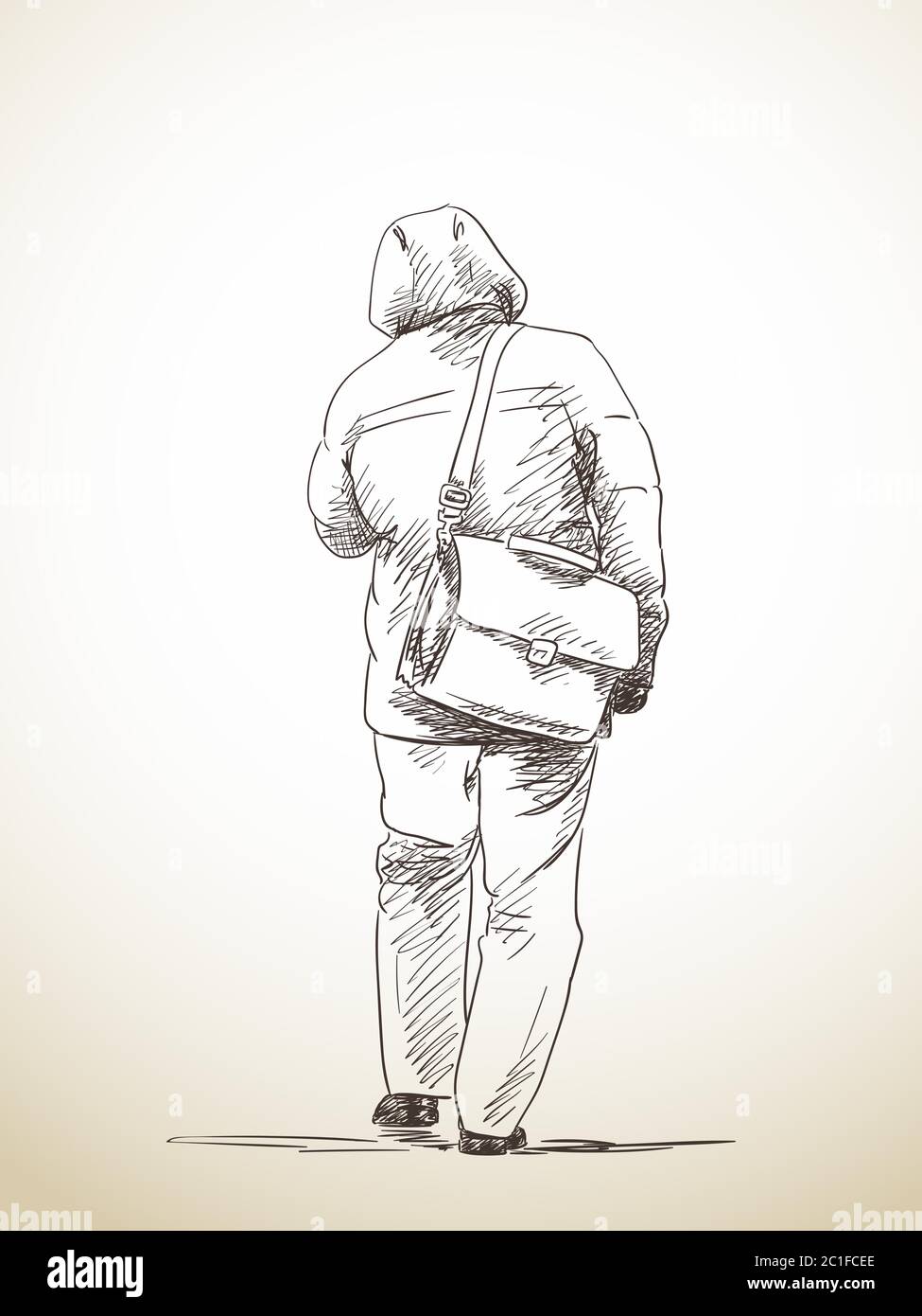 Sketch of walking man, Hand drawn illustration Stock Vector Image & Art ...