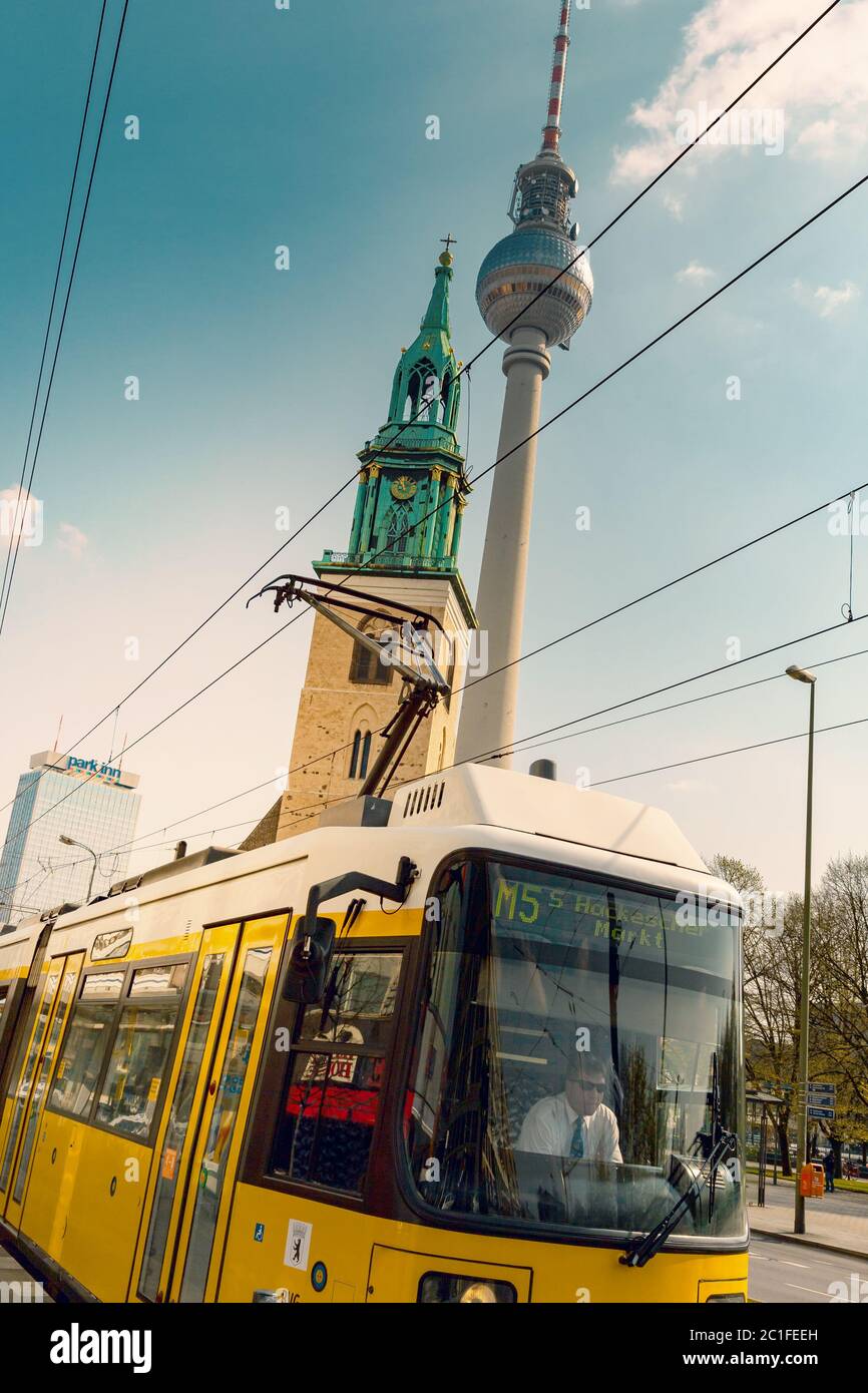 Tram in Berlin Stock Photo