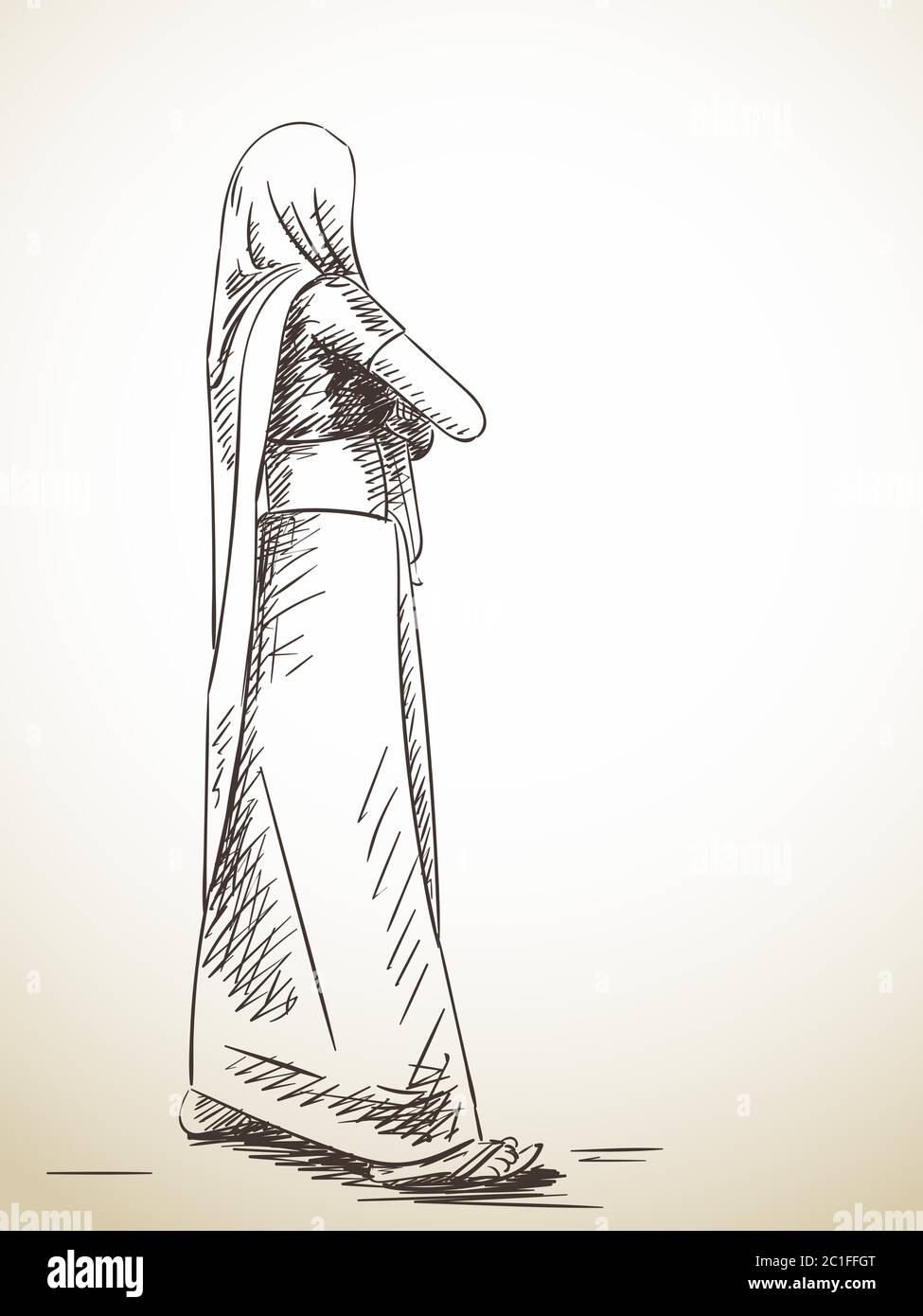 Download A Drawing Of An Indian Woman In A Sari | Wallpapers.com