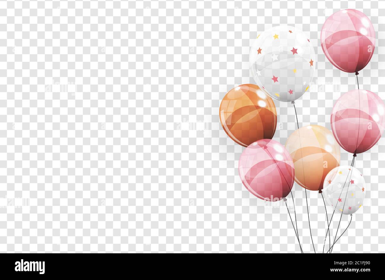 Color Glossy Balloons on Transparent Background Vector Illustration ...