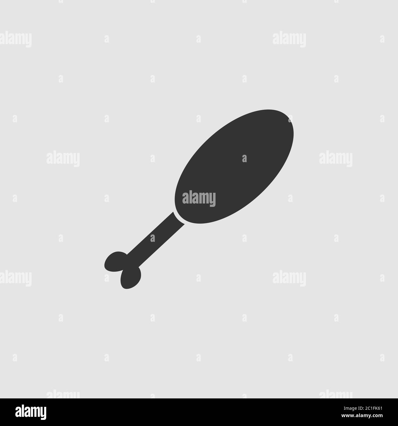Chicken icon flat. Black pictogram on grey background. Vector illustration symbol Stock Vector