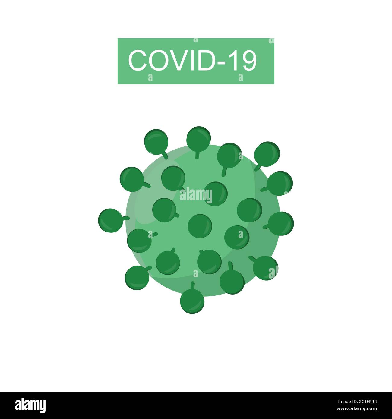 A vector illustration of a bacterium of the corona virus, COVID-19. Use it for your medical infographics, prevention charts, and media coverage. Stock Vector