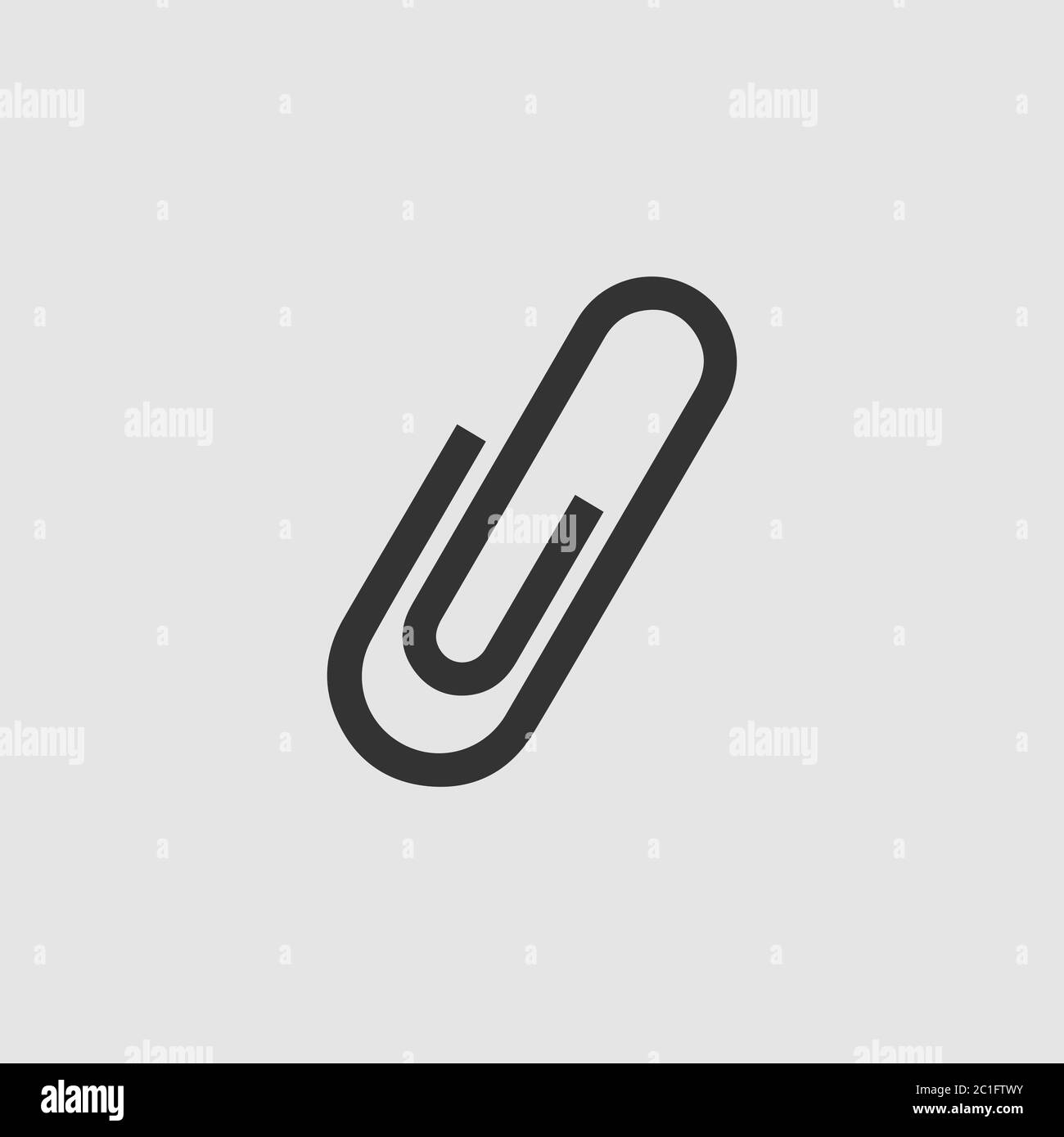 Clip icon flat. Black pictogram on grey background. Vector illustration ...