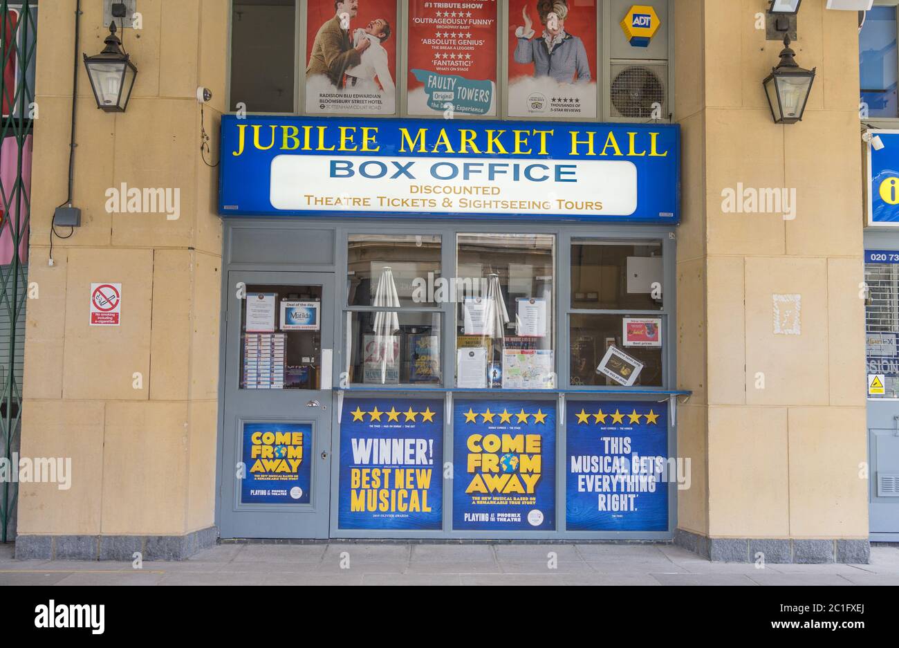 Jubilee Market Hall Theatre ticket box office in Covent Garden. London Stock Photo