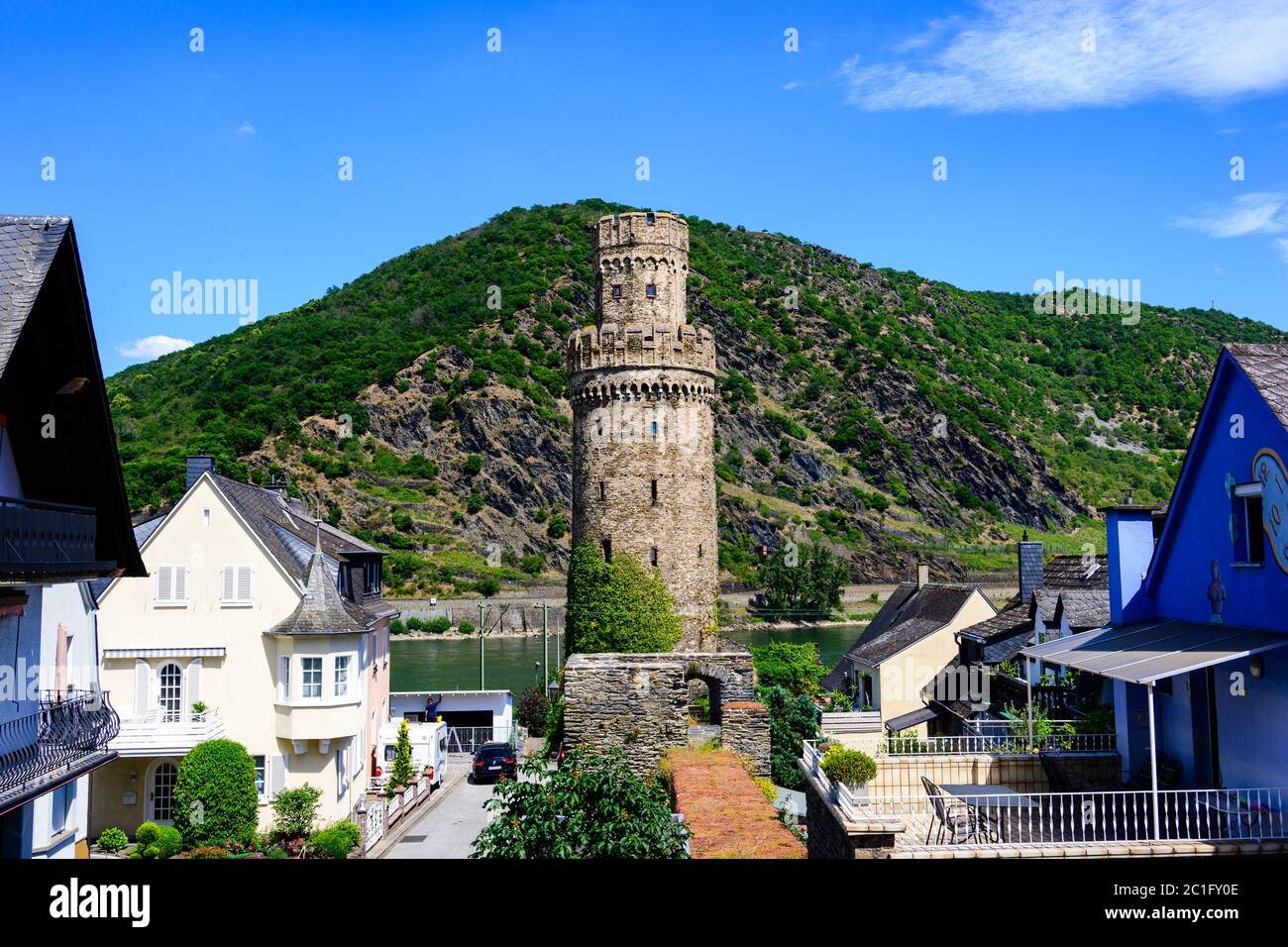 Defense Towers Of The Medieval Town Of Oberwesel In Rhine Valley, Germany  Stock Photo, Picture and Royalty Free Image. Image 85474711.