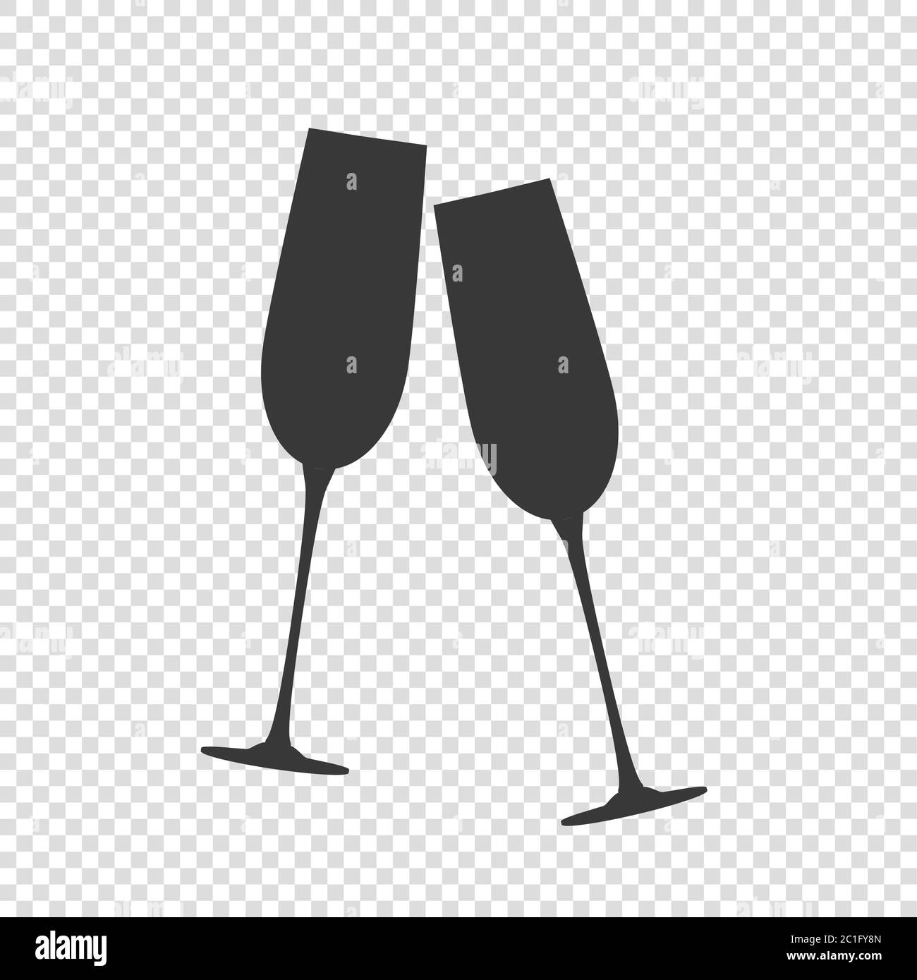 Sparkling Champagne Glasses Icon On Transparent Background. Vector  Illustration EPS10 Stock Vector Image & Art - Alamy