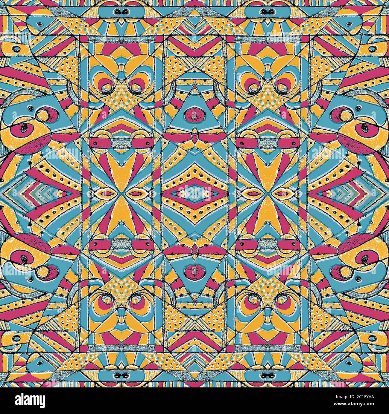Multicolored Tribal Seamless Pattern Stock Photo