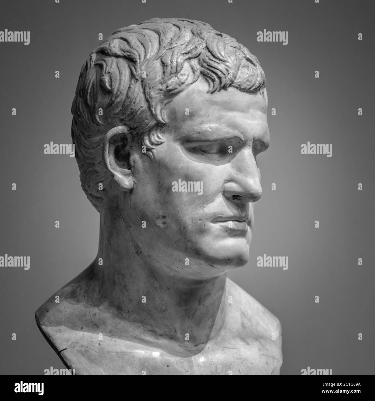 The ancient marble head of man sculpture Stock Photo
