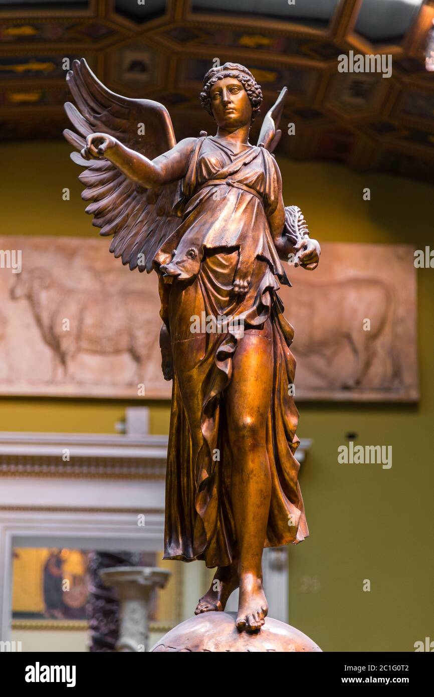 Nike Goddess of Victory Statue on the Victoria Monument ancient sculpture  Stock Photo - Alamy