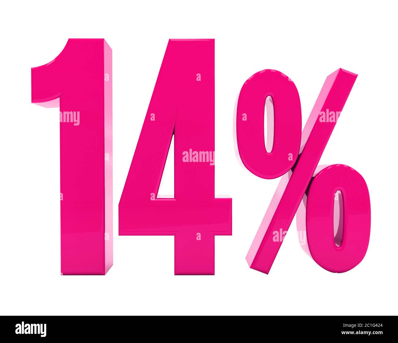14 Percent Pink Sign Stock Photo Alamy