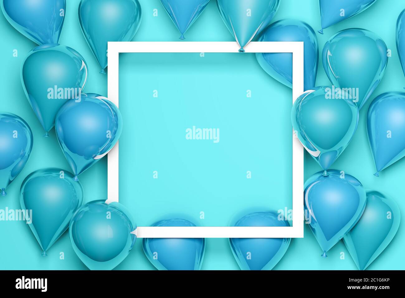 special offer celebrate background with blue air balloons Stock Photo