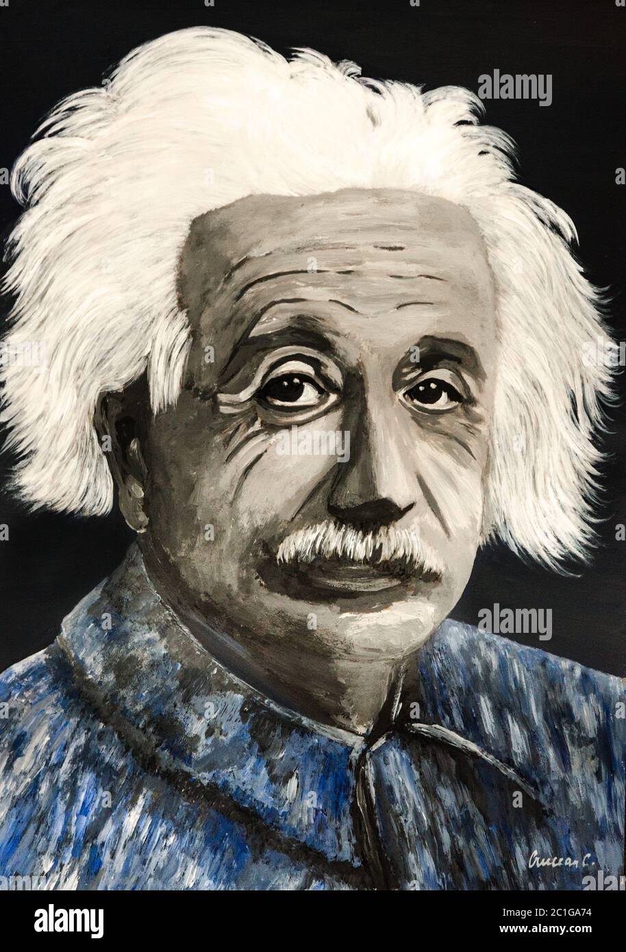Albert Einstein' portrait Stock Photo