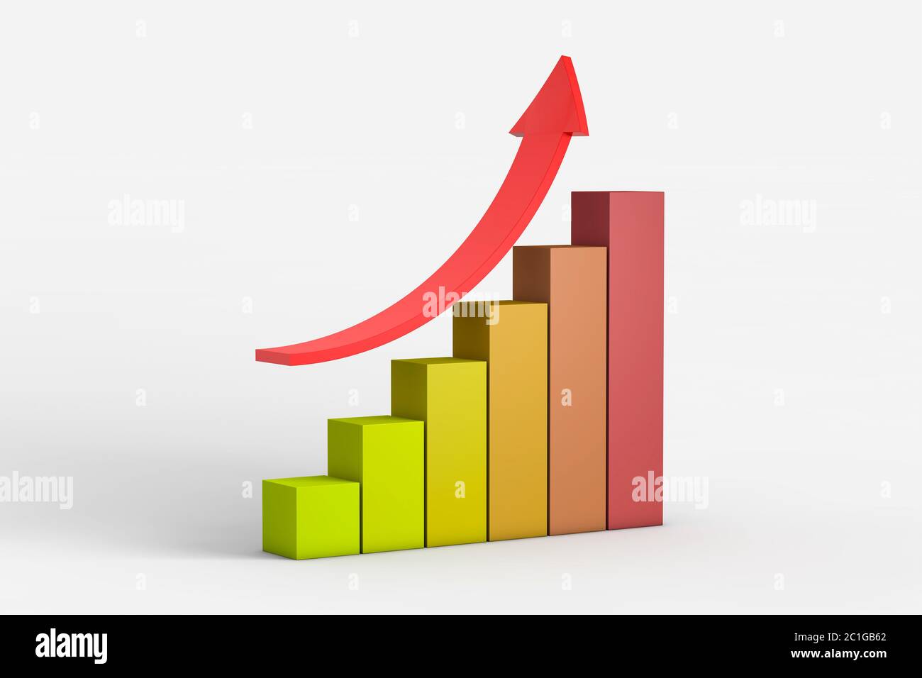 chart and arrow with white background ,business concept Stock Photo - Alamy