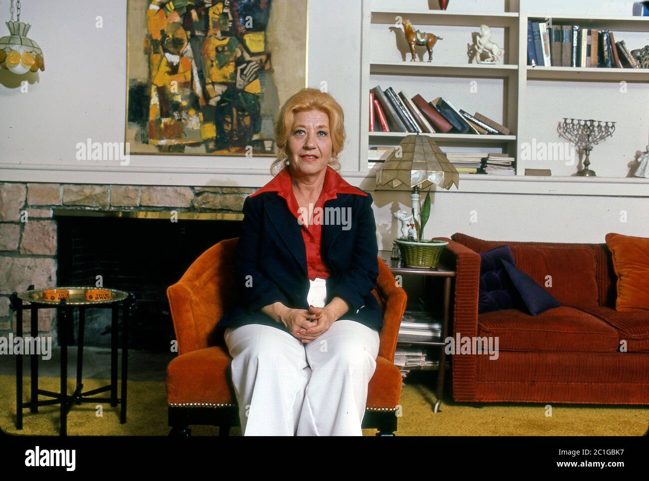 Portrait of actress Charlotte Rae at her home in Brentwood, CA Stock Photo