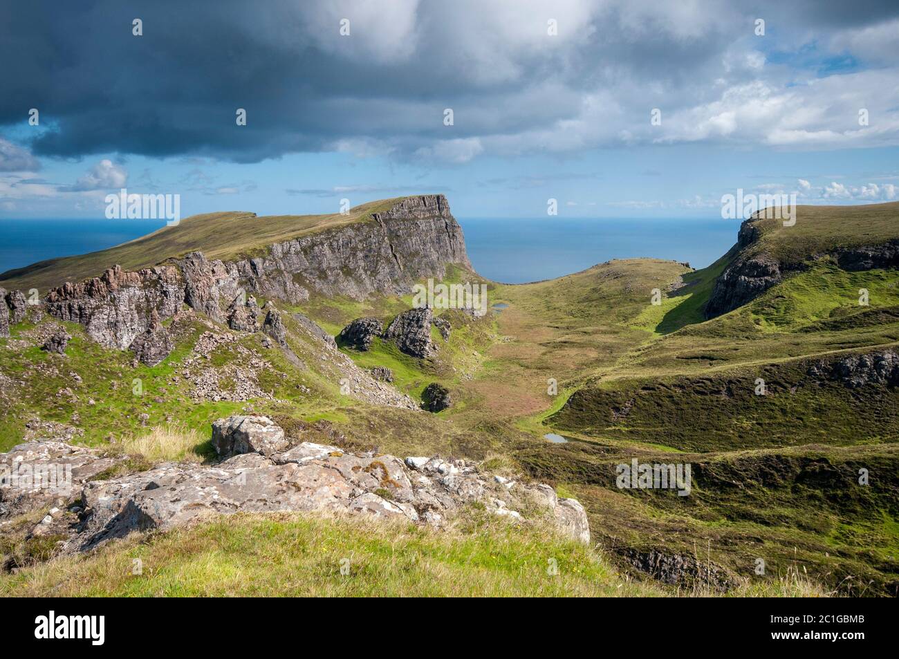 Scenic view of the Trotternish Ridge from near the Quiraing on the Isle ...