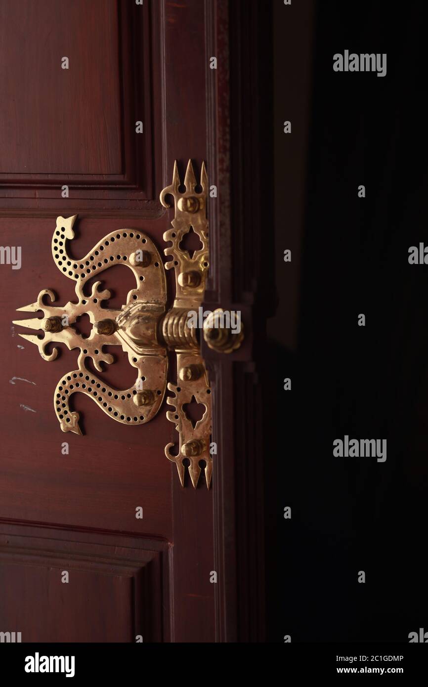 Manichitratazhu Traditional Excellent And Amazing Kerala Home Door Design Locks Stock Photo Alamy