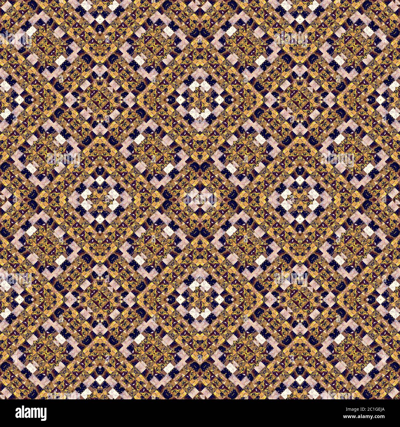 Grunge Mosaic Check Seamless Pattern Stock Photo