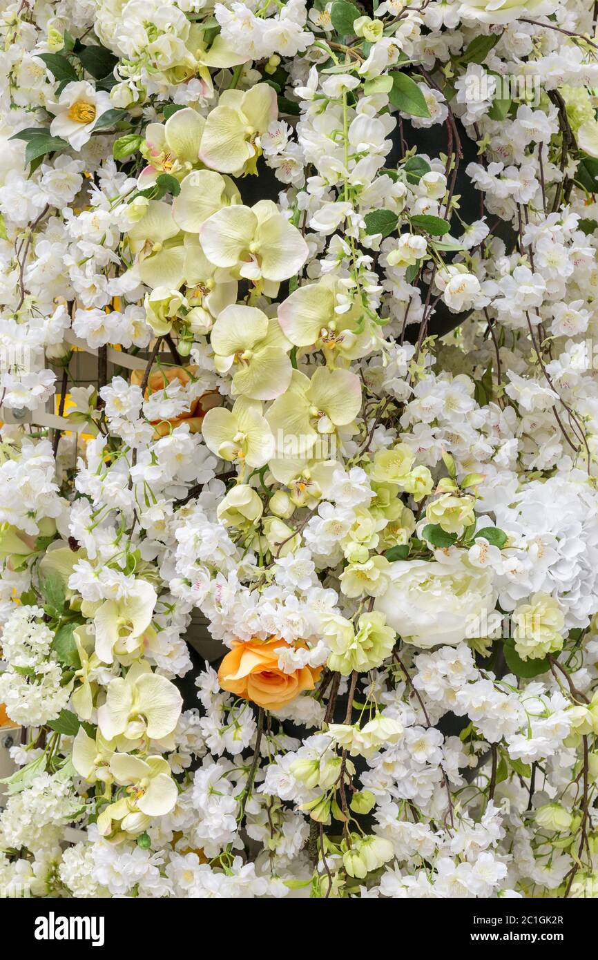 Beautiful flowers background for wedding scene Stock Photo