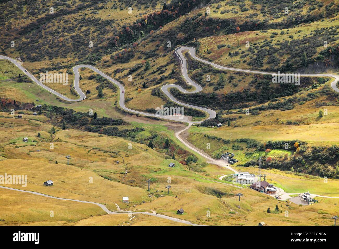 Mountain road in Dolomites Stock Photo - Alamy