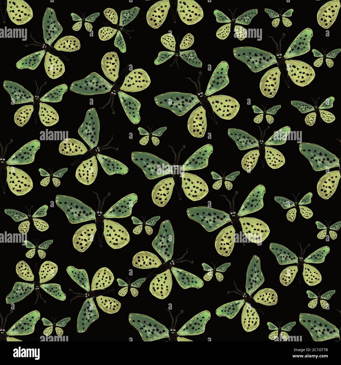 Dark Butterfly Drawing Seamless Pattern Stock Photo - Alamy