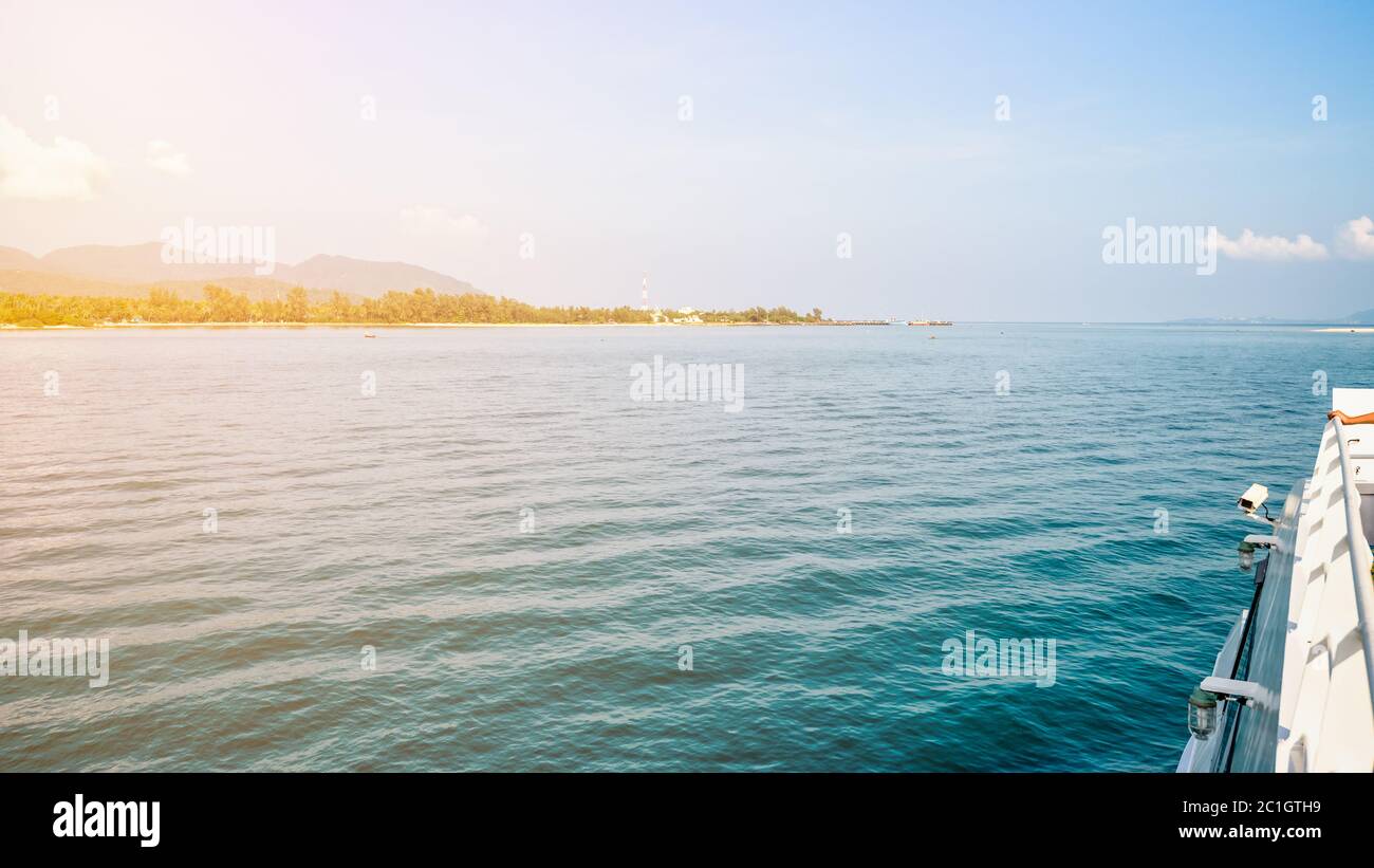 Vintage style travel by boat to Ko Pha Ngan Stock Photo