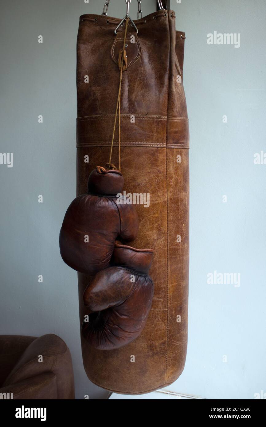 Punch Bag & Boxing Gloves Stock Photo Alamy